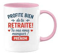 quotedazur - Mug Humour Profite Bien De Ta Retraite, Tu Vas Nous Manquer ! Prénom - Idée Cadeau Tasse Originale Pour Départ En Retraite Unique Et Personnalisée