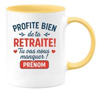 quotedazur - Mug Humour Profite Bien De Ta Retraite, Tu Vas Nous Manquer Prénom Idée Cadeau Tasse Originale Pour Départ En Unique Et Personnalisée