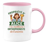 quotedazur - Mug Humour Propriété De Alice, Meilleure Orthophoniste L'univers, Unique Cadeau Tasse Original Pour Idée Idéale À Offrir