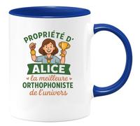 quotedazur - Mug Humour Propriété De Alice, Meilleure Orthophoniste L'univers, Unique Cadeau Tasse Original Pour Idée Idéale À Offrir