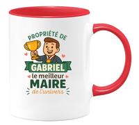 quotedazur - Mug Humour Propriété De Gabriel, Le Meilleur Maire L'univers Idée Cadeau Originale Avec Tasse Unique Pour Homme