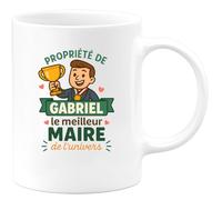 quotedazur - Mug Humour Propriété De Gabriel, Le Meilleur Maire L'univers Idée Cadeau Originale Avec Tasse Unique Pour Homme