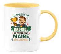 quotedazur - Mug Humour Propriété De Gabriel, Le Meilleur Maire L'univers Idée Cadeau Originale Avec Tasse Unique Pour Homme