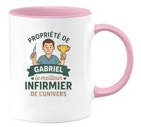 quotedazur - Mug Humour Propriété De Prénom Le Meilleur Infirmier De L'univers - Idée Cadeau Tasse Unique Pour Infirmier Passionné