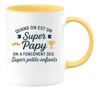 quotedazur - Mug Humour Quand On Est Un Super Papy A Forcément Des Petits-Enfants Cadeau Original Tasse Pour Grand-Père Et