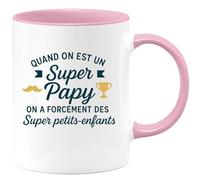 quotedazur - Mug Humour Quand On Est Un Super Papy A Forcément Des Petits-Enfants Cadeau Original Tasse Pour Grand-Père Et