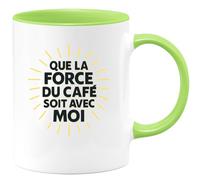 quotedazur - Mug Humour Que La Force Du Café Soit Avec Moi - Idée Cadeau Idéale Tasse Originale Et Amusante Café