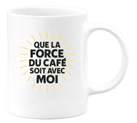 quotedazur - Mug Humour Que La Force Du Café Soit Avec Moi Idée Cadeau Idéale Tasse Originale Et Amusante