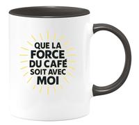 quotedazur - Mug Humour Que La Force Du Café Soit Avec Moi Idée Cadeau Idéale Tasse Originale Et Amusante