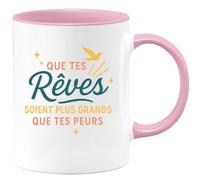 quotedazur - Mug Humour Que Tes Rêves Soient Plus Grands Peurs Idée Cadeau Tasse Inspirante Pour Motivation Quotidienne