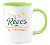 quotedazur - Mug Humour Que Tes Rêves Soient Plus Grands Peurs Idée Cadeau Tasse Inspirante Pour Motivation Quotidienne