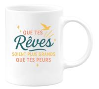 quotedazur - Mug Humour Que Tes Rêves Soient Plus Grands Peurs Idée Cadeau Tasse Inspirante Pour Motivation Quotidienne