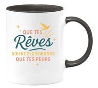 quotedazur - Mug Humour Que Tes Rêves Soient Plus Grands Peurs Idée Cadeau Tasse Inspirante Pour Motivation Quotidienne