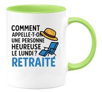 quotedazur - Mug Humour Quelle Est Une Personne Heureuse Le Lundi Un Retraité Plein D'humour Idée Cadeau Originale Tasse Retraite Drôle Et Du