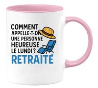 quotedazur - Mug Humour Quelle Est Une Personne Heureuse Le Lundi Un Retraité Plein D'humour Idée Cadeau Originale Tasse Retraite Drôle Et Du