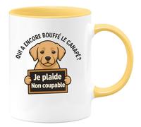 quotedazur - Mug Humour Qui A Encore Bouffé Le Canapé Je Plaide Non Coupable Cadeau Original Tasse Pour Homme Sympa