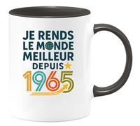 quotedazur - Mug Humour Rends Le Monde Meilleur Depuis 1965 Avec Ce Unique Cadeau Original Tasse Vintage Pour Homme Né En