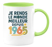 quotedazur - Mug Humour Rends Le Monde Meilleur Depuis 1965 Avec Ce Unique Cadeau Original Tasse Vintage Pour Homme Né En