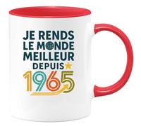 quotedazur - Mug Humour Rends Le Monde Meilleur Depuis 1965 Avec Ce Unique Cadeau Original Tasse Vintage Pour Homme Né En