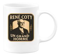 quotedazur - Mug Humour René Coty, Un Grand Homme Français Célèbre À Offrir En Cadeau Idée Tasse Originale Pour Amateurs D'histoire Française