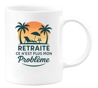 quotedazur - Mug Humour Retraite Ce N'est Plus Mon Problème - Cadeau Original Tasse Humour Retraite Et Détente Au Bureau