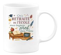 quotedazur - Mug Humour Retraité de l'école mais toujours prof dans l'âme - Cadeau Maître d'école Homme