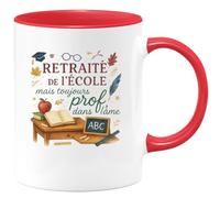 quotedazur - Mug Humour Retraité de l'école mais toujours prof dans l'âme - Cadeau Maître d'école Homme