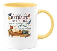 quotedazur - Mug Humour Retraité de l'école mais toujours prof dans l'âme - Cadeau Maître d'école Homme