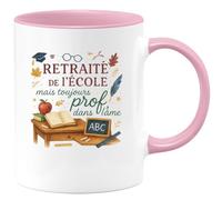 quotedazur - Mug Humour Retraité de l'école mais toujours prof dans l'âme - Cadeau Maître d'école Homme