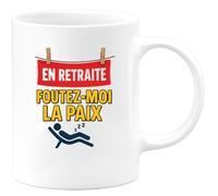quotedazur - Mug Humour Retraité, Laissez-moi Tranquille Avec Cette Tasse Humoristique Pleine D'esprit Idée Cadeau Originale Pour Détente Et Repos Parfait
