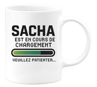 quotedazur - Mug Humour Sacha En Chargement - Patientez Pour Un Moment De Détente Avec Cette Tasse Unique - Idée Cadeau Tasse Originale Pour Une Pause Gourmande Conviviale