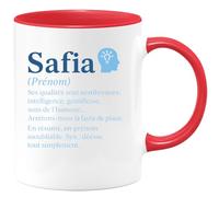 quotedazur - Mug Humour Safia : Prénom Unique, Qualités Telles Que Intelligence, Gentillesse, Humour, Un Cadeau En Tasse - Cadeau Original Pour Femme, Jolie Tasse Personnalité Unique