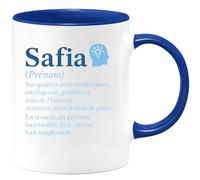 quotedazur - Mug Humour Safia Prénom Unique, Qualités Telles Que Intelligence, Gentillesse, Un Cadeau En Tasse Original Pour Femme, Jolie Personnalité