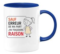 quotedazur - Mug Humour Sauf Erreur De Ma Part J'ai Toujours Raison Idéal Cadeau Amusant Pour Une Tasse Personnalisée Unique