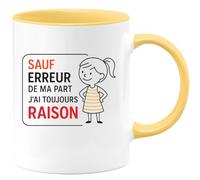 quotedazur - Mug Humour Sauf Erreur De Ma Part J'ai Toujours Raison Idéal Cadeau Amusant Pour Une Tasse Personnalisée Unique
