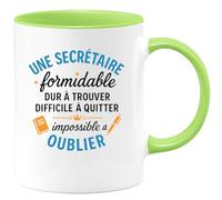 quotedazur - Mug Humour Secrétaire Formidable, Difficile À Trouver Et Quitter, Impossible À Oublier - Cadeau Original Tasse Secrétariat Pour Femme Exceptionnelle
