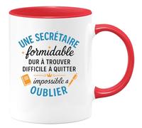 quotedazur - Mug Humour Secrétaire Formidable, Difficile À Trouver Et Quitter, Impossible Oublier Cadeau Original Tasse Secrétariat Pour Femme Exceptionnelle
