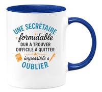 quotedazur - Mug Humour Secrétaire Formidable, Difficile À Trouver Et Quitter, Impossible Oublier Cadeau Original Tasse Secrétariat Pour Femme Exceptionnelle
