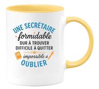 quotedazur - Mug Humour Secrétaire Formidable, Difficile À Trouver Et Quitter, Impossible Oublier Cadeau Original Tasse Secrétariat Pour Femme Exceptionnelle