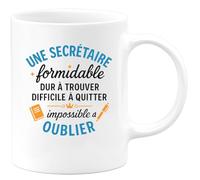 quotedazur - Mug Humour Secrétaire Formidable, Difficile À Trouver Et Quitter, Impossible Oublier Cadeau Original Tasse Secrétariat Pour Femme Exceptionnelle