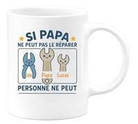 quotedazur - Mug Humour Si Papa Ne Peut Pas Réparer, Alors Personne D'autre Cadeau Pour Léo Lucas Original Tasse Personnalisée Unique Et Pratique
