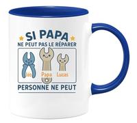 quotedazur - Mug Humour Si Papa Ne Peut Pas Réparer, Alors Personne D'autre Ne Peut - Cadeau Pour Papa Léo Lucas - Cadeau Original Pour Papa - Tasse Personnalisée Unique Et Pratique