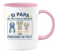 quotedazur - Mug Humour Si Papa Ne Peut Pas Réparer, Alors Personne D'autre Ne Peut - Cadeau Pour Papa Léo Lucas - Cadeau Original Pour Papa - Tasse Personnalisée Unique Et Pratique