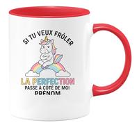 quotedazur - Mug Humour Si Tu Veux Frôler La Perfection Passe À Côté De Moi Prénom Idée Cadeau Originale Tasse Pour Femme Unique Et Élégante