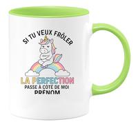 quotedazur - Mug Humour Si Tu Veux Frôler La Perfection Passe À Côté De Moi Prénom Idée Cadeau Originale Tasse Pour Femme Unique Et Élégante