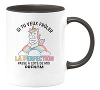 quotedazur - Mug Humour Si Tu Veux Frôler La Perfection Passe À Côté De Moi Prénom Idée Cadeau Originale Tasse Pour Femme Unique Et Élégante