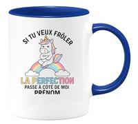 quotedazur - Mug Humour Si Tu Veux Frôler La Perfection Passe À Côté De Moi Prénom - Idée Cadeau Originale Tasse Pour Femme Unique Et Élégante
