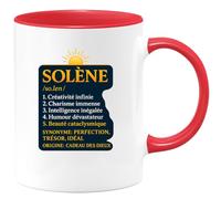 quotedazur - Mug Humour Solène, Créative, Charismatique, Intelligente, Drôle Et Belle, Un Cadeau Des Dieux Parfait Idée Originale Tasse Pour Femme