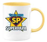 quotedazur - Mug Humour Sp - Tu Es Mon Superpapa, Un Mug Parfait Pour Un Cadeau Unique Et Chaleureux - Idée Cadeau Originale Avec Tasse Personnalisée Pour Super Papa Attentionné