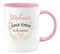 quotedazur - Mug Humour Stéphanie, Super Témoin De La Mariée Cadeau Tasse Mariage Idée Originale Personnalisée Pour Témoins